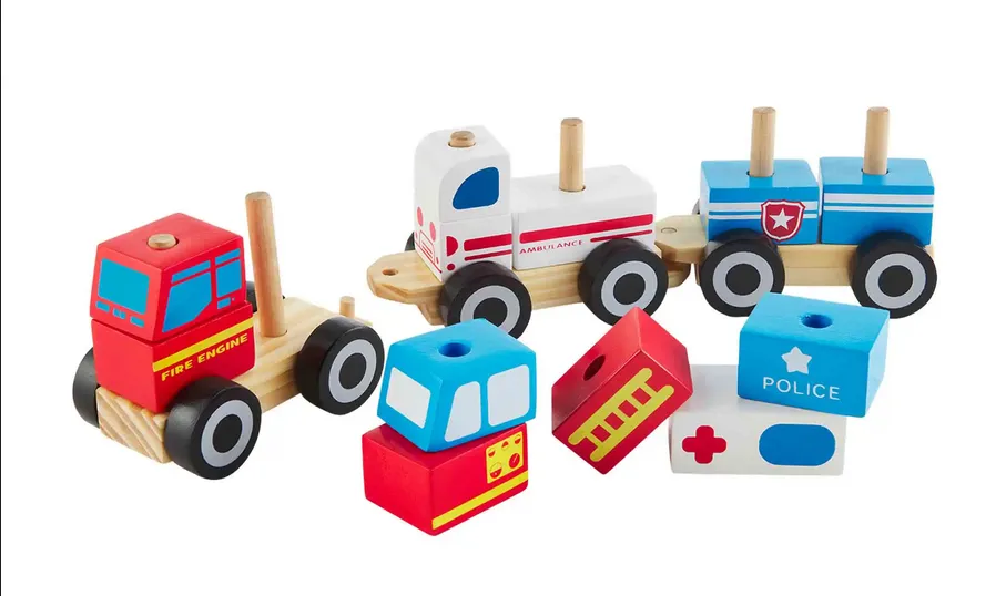 Mudpie Wooden Emergency Vehicle Block Train