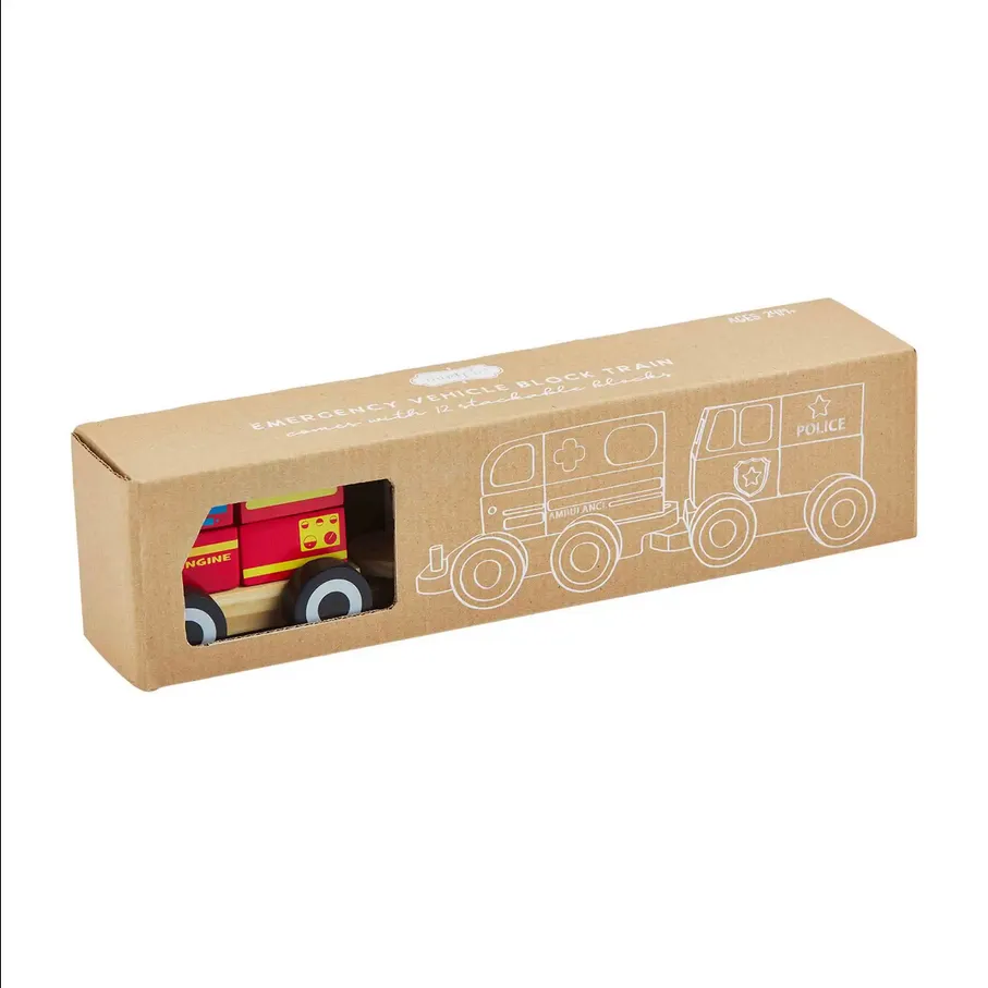 Mudpie Wooden Emergency Vehicle Block Train