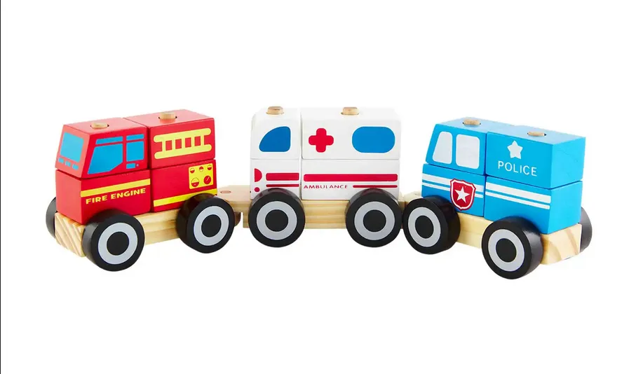 Mudpie Wooden Emergency Vehicle Block Train