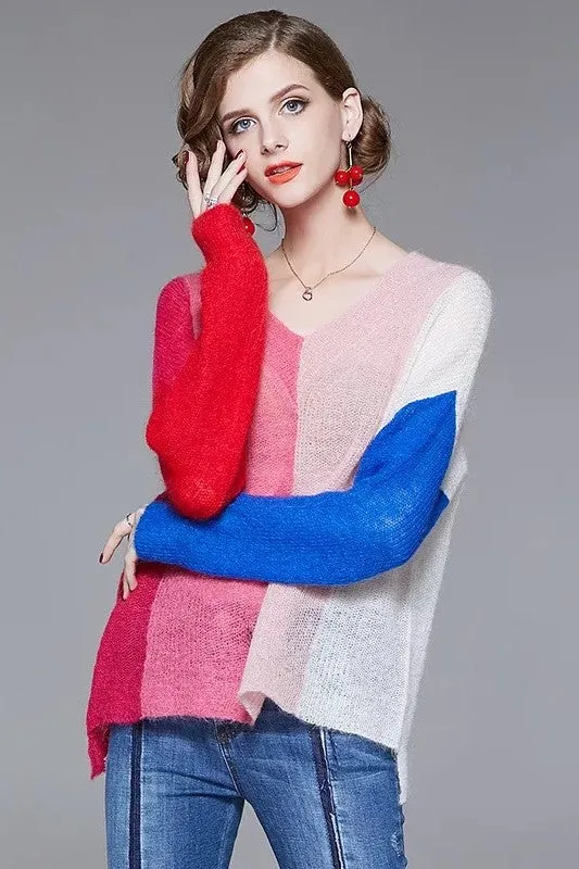 Multi-Color Oversized Sweater