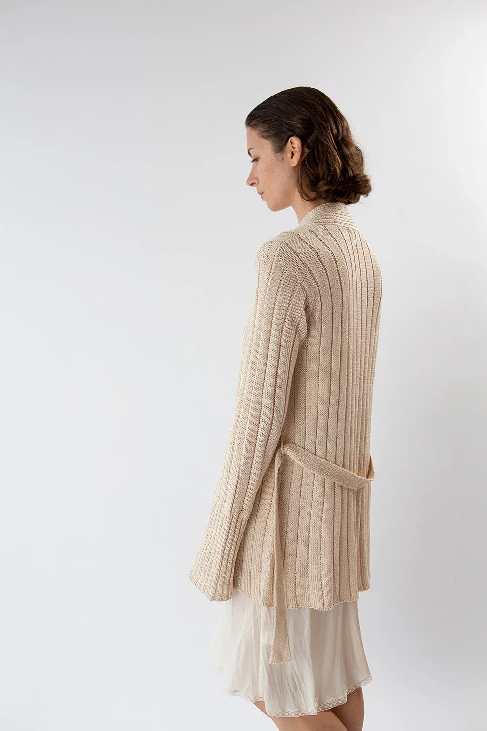 Pima Cotton Lounge Cardigan in Natural