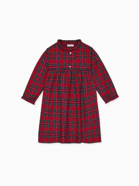 Red Tartan Navidad Girl Nightgown