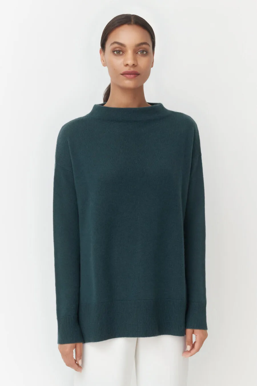 Single-Origin Cashmere Funnel Neck Sweater