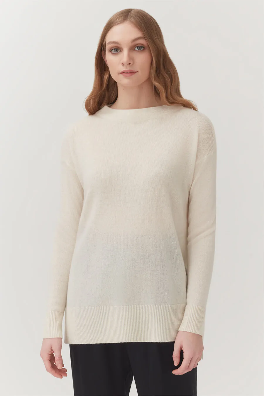 Single-Origin Cashmere Funnel Neck Sweater