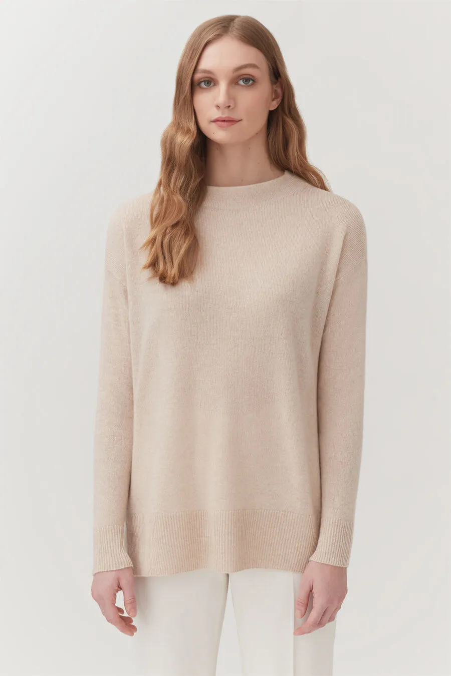 Single-Origin Cashmere Funnel Neck Sweater