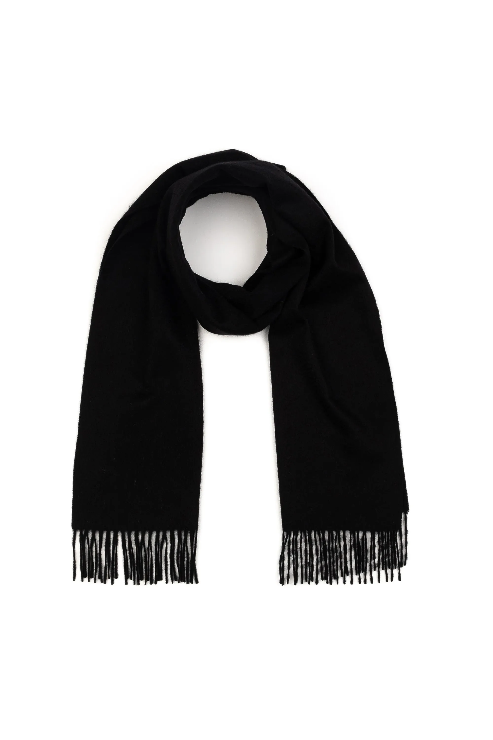 Solid Cashmere Wide Scarf - Black