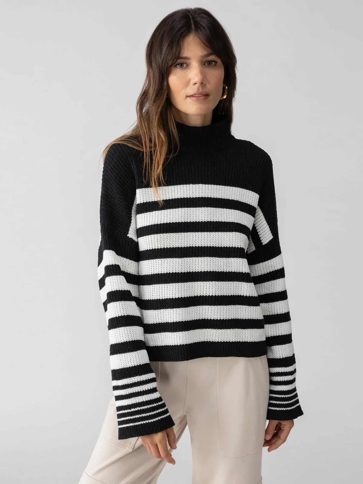 Stay Cozy Sweater Black Chalk Stripe