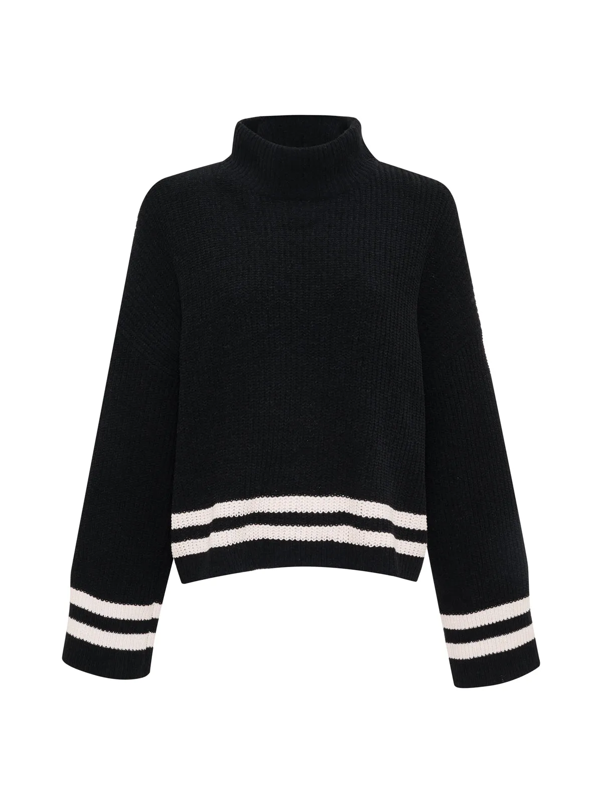 Stay Cozy Sweater Black Toasted Stripe