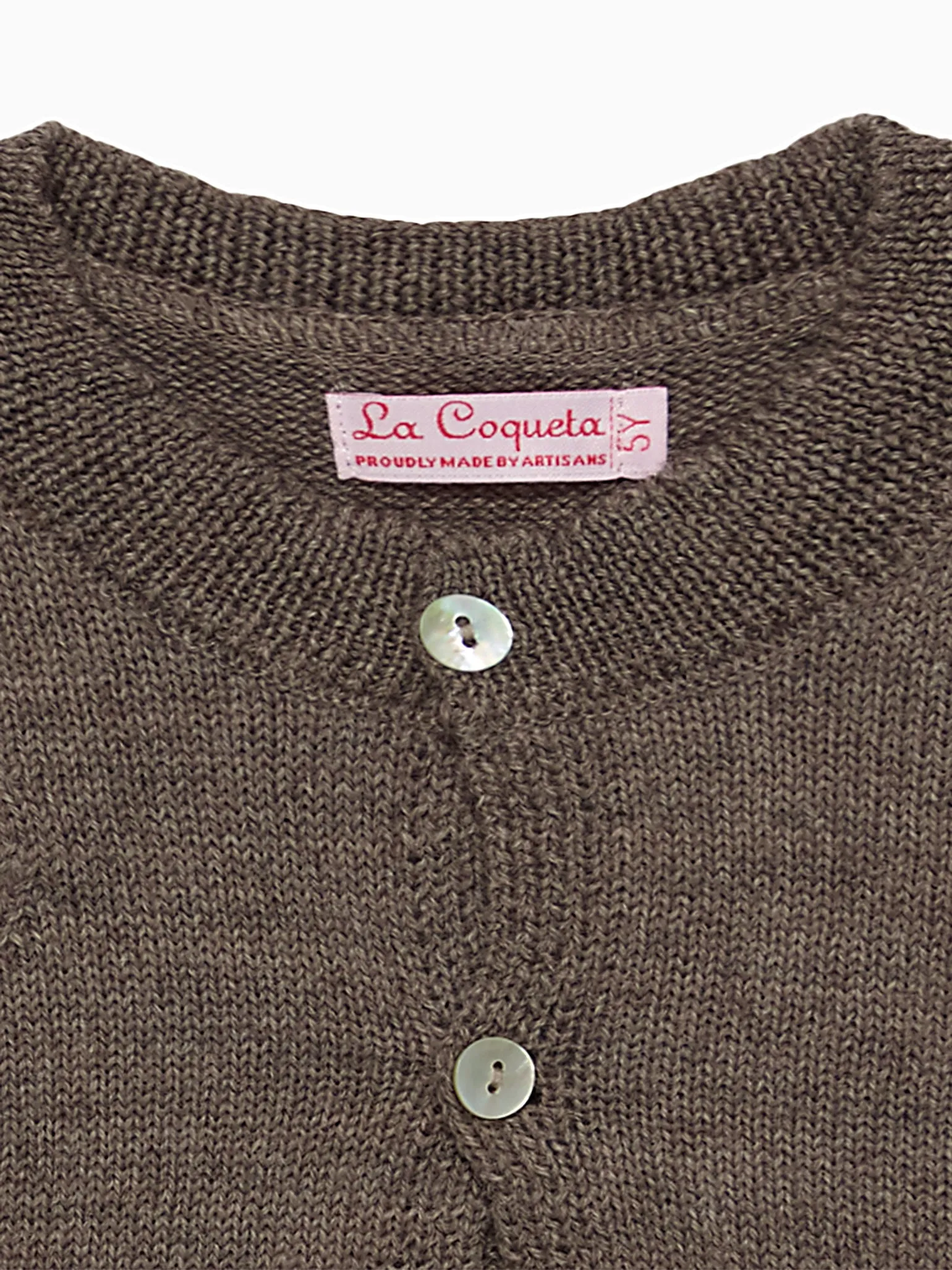 Taupe Espina Merino Girl Cardigan