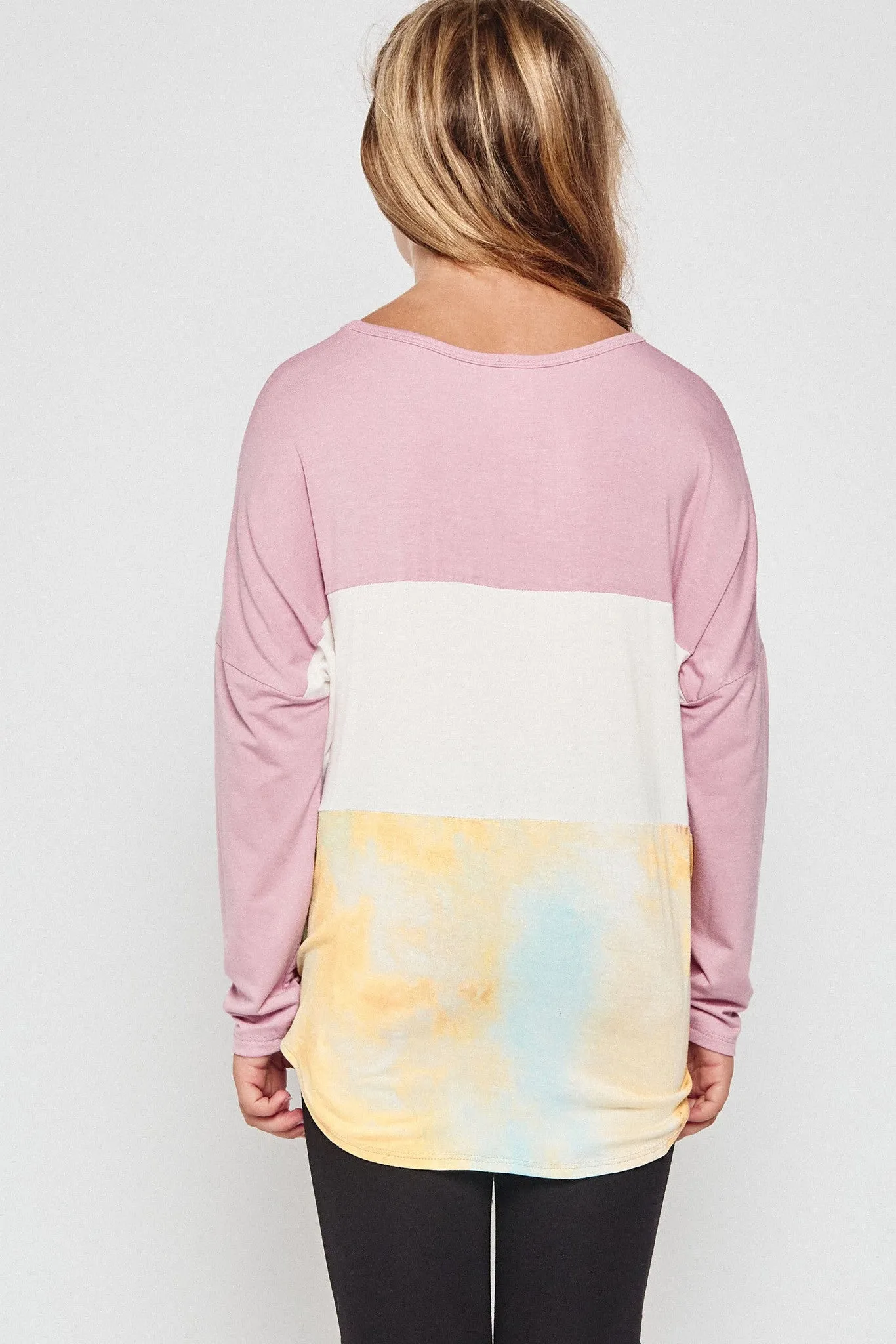 Tie Dye Color Block Tie Top