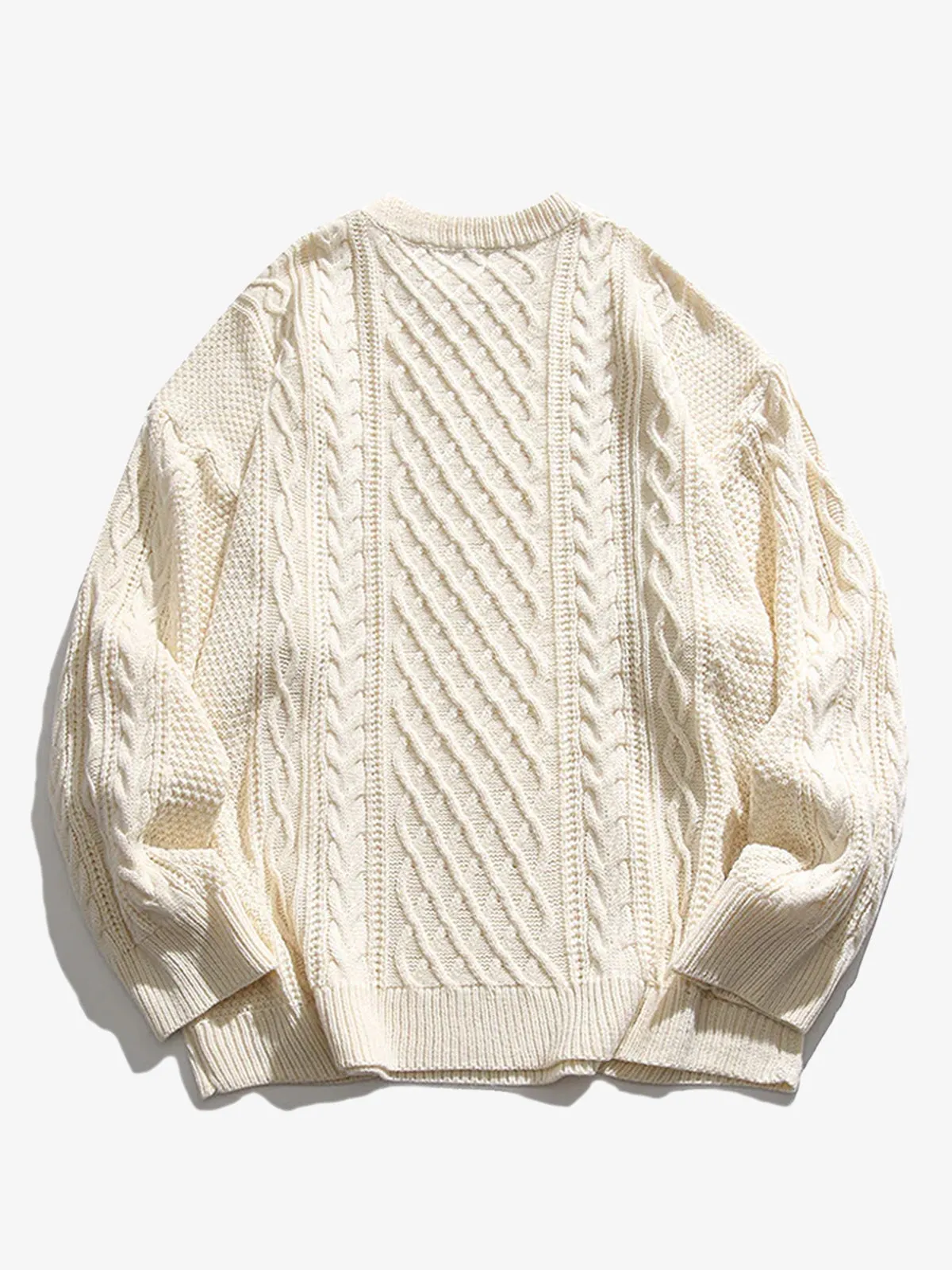 Twist Crew Neck Knitted Sweater